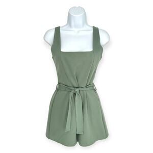 Rolla Coster | Medium | Teal Sleeveless Stretchy Belted Waist Jumpsuit Romper